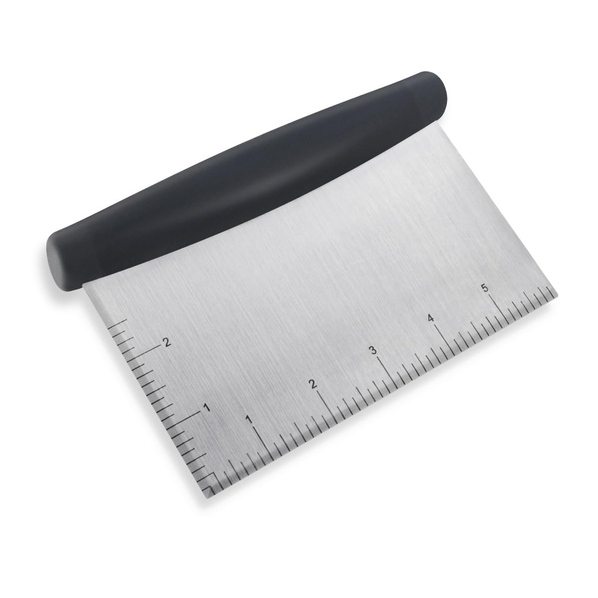 Photo 1 of Plastic Bread Scraper Dough Cutter with Measuring Scale Multipurpose Bench Scraper Kitchen Tool Pastry Scraper for Cake Baking Food Pizza Stainless Steel Dough Scraper and Chopper Bench Knife?Black)