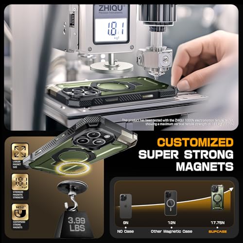 Coque iPhone 16 Pro Max antichoc MagSafe verte rigide avec béquille - 6