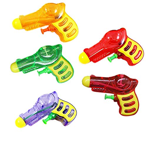 JXL Mini Guns Transparent Colorful Squirt Water Guns Classic Design Plastic Blasters for Kids Birthday Party Favors Pool Beach Toys Hot Summer Classic Water Games ï¼ˆ4 Squirt Pack Random Colorï¼‰