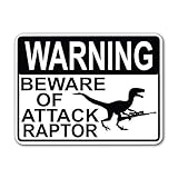 Größe: 30 x 20 cm Modtory Warnschild Beware of Attack Raptor mit Scharfschützengewehr (schwarz), 20,3 x 30,5 cm