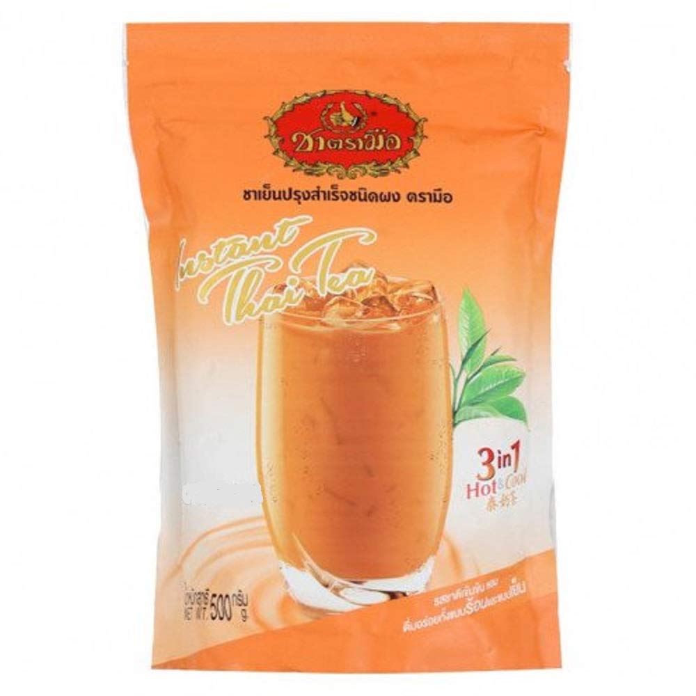 Cha TraMue Brand, Powdered Thai Milk Tea, 3 in 1 Milk Tea Powder, Size 500g