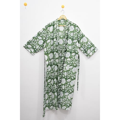 Hand block print Cotton Kimono bikini cover up,Indian Hand block print Cotton Bath Robe,Swim Wear,Nighrwere Dressing Gown2