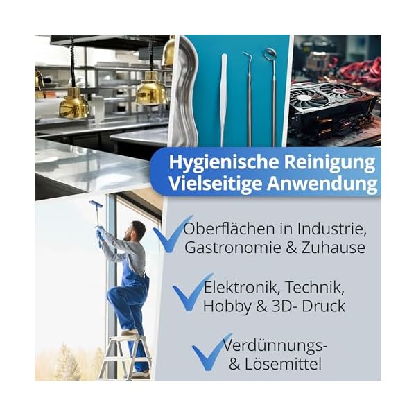 Nanoprotect Isopropanol 99,9% | 6 x 1 Liter Reiniger | Hochprozentiger Isopropylalkohol | IPA Reinigungsalkohol für Haushalt und Elektronik | Made in Germany – Bild 4
