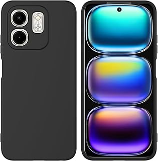 Generic Silicone Case with Modern Streamlined Design, Inner Lining Anti-Shock, Camera Protection, Compatible with Infinix Smart 9 / Hot 50i (Black)