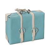 1 Pc Miniature Luggage Miniature Wood Suitcase Leather Model Doll House Living Scene Decor