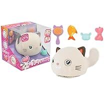 MGM JOUET – Purro – Gatto Intelligente Interattivo – 110870 – Risponde al Tocco e ai Suoni – Bianco – Miagola e Ronza – Teksta – Giocattolo per Bambini – Gattino – Robot – A partire dai 5 anni