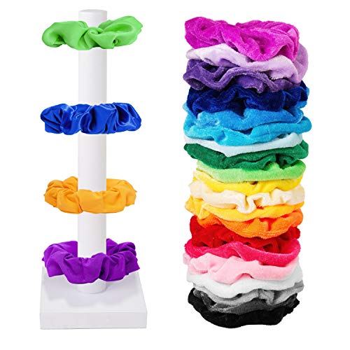ShameOnJane Scrunchie Holder with 20 Bonus Velvet Hair Scrunchies INCLUDED - Perfect Scrunchie Organizer for Hair Bands , Teen Room Decor, Hair Accessories Organizer for Girls and Woman and VSCO Teen Girl Stuff.