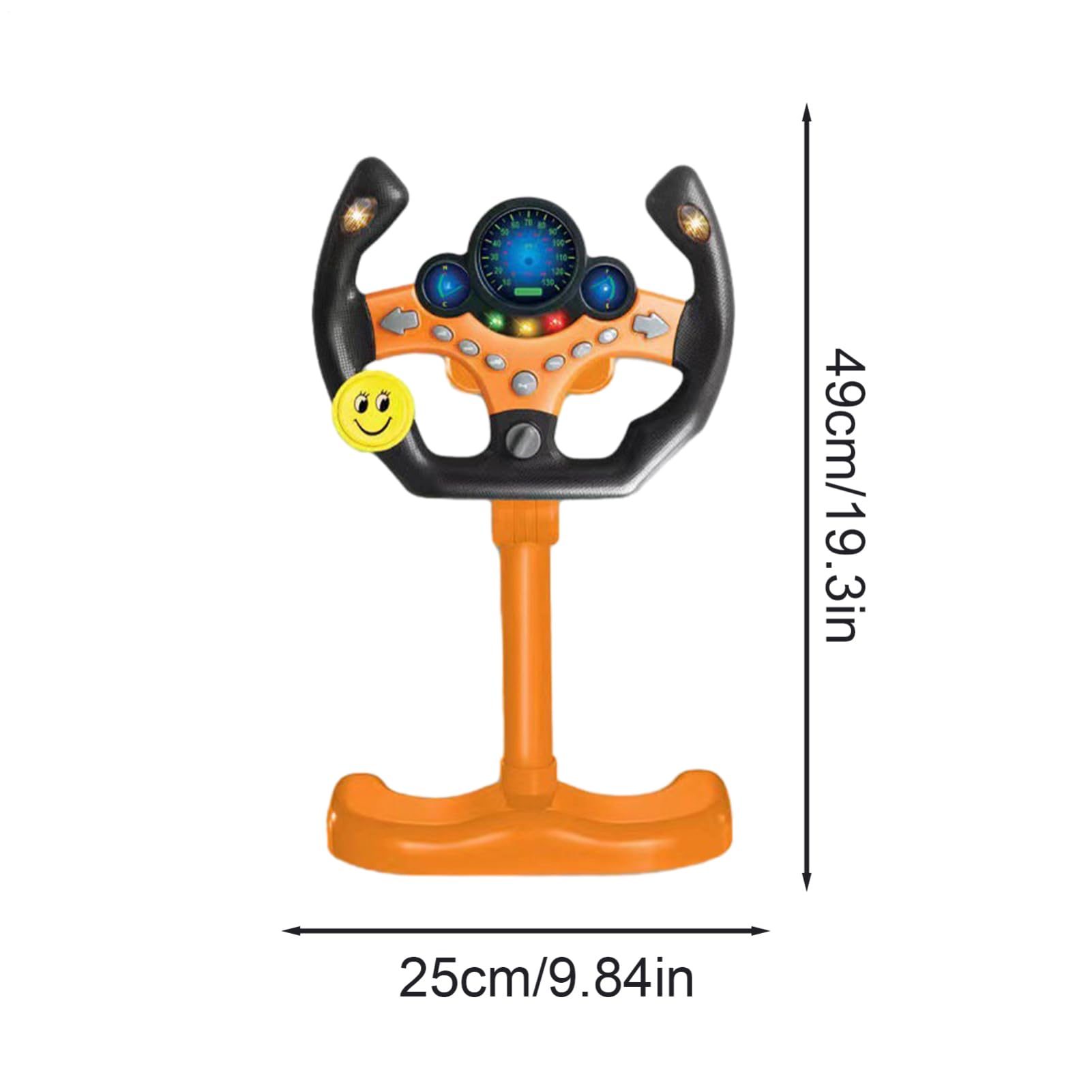 Jouet au volant - 25 cm (vertical) avec son interactif | Contrôleur de conduite portable, tableau de bord de jeu de rôle pour tout-petits, centre d'activités musicales pour cadeau d'éducation précoce