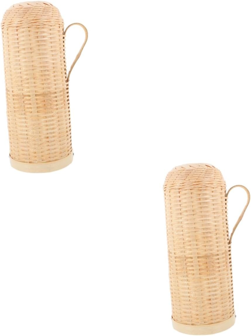 Cabilock 2pcs Thermal Cover for Insulated Water Bottle Hand-woven Kettle Sleeve for Home Office Use Reusable for Hot Water Bottles Capacity