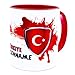Produktbild Türkei Turkey Tasse mit Namen personalisiert Tükiye Wappen Flagge Fahnen türkische Produkte 2024 Spruch Becher Geschenk Türken Mann Frau Geburtstag kupas kupa hediyesi doum günü Keramik 330 ml