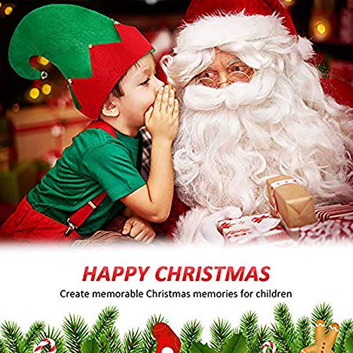 Christmas Santa Elf Costume, Novelty Elf Shoes Hat Xmas Costume Accessories Green,red - Thumbnail 6