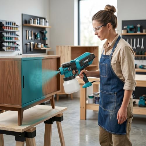 Image of Painter Electric Paint Spray Gun Copper Nozzle 650W HVLP Painter Spray Machine 1500ml Cup Capacity 1.8mm Nozzle Size EGH-11