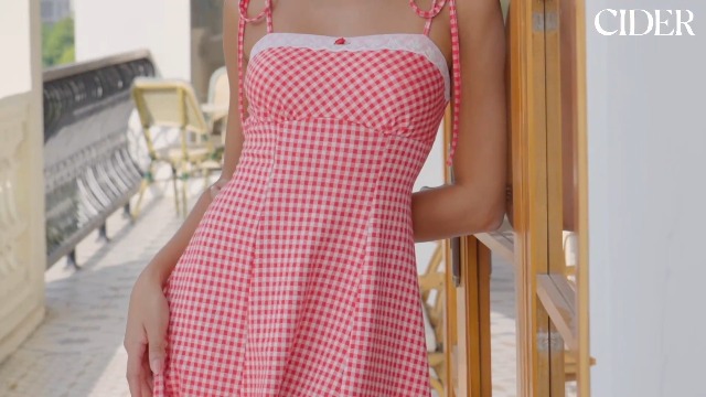 CIDER Womens Summer Gingham Dress Plaid Tie Spaghetti Strap Sleeveless Lace  Trim Cute A Line Casual Mini Dresses Sundress Dark Navy, XS at Amazon  Women's Clothing store