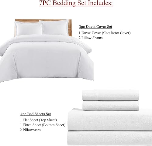 Miniatura 8 de Royal Tradition Juego de ropa de cama de franela pesada de 7 piezas, tamaño Queen, estampado a cuadros (juego de funda de edredón con sábanas a