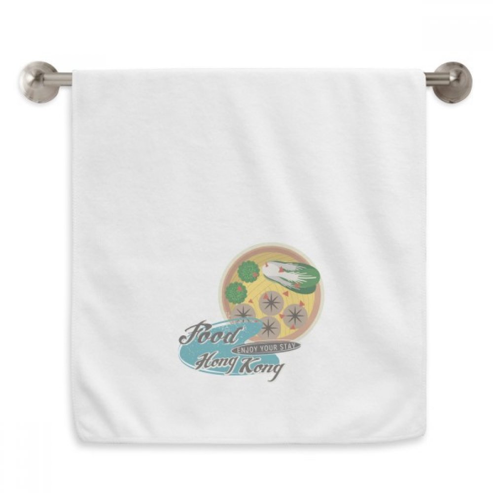 Serviette Hong Kong Dim Sum en coton blanc doux 33x74 cm pour le visage