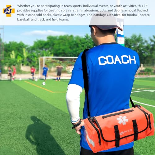 Image of Outdoor Sports First Aid Kit - Complete First Aid Supplies for Outdoor Sporting Injuries, Teams Trainers & Coaches Portable Team Sytle Bag -Easy to Refill and Reuse