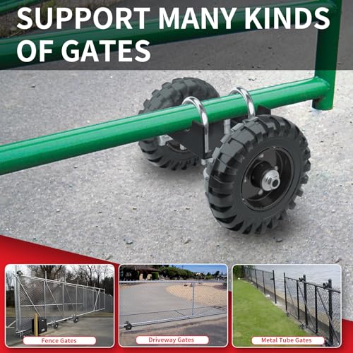 USCaster Rolling Gate Wheel 8inch,for Driveway Chain Link Fence Metal Tube Sliding Gates, 600lb Capacity(1pack,Black) by uscaster - Used condition - Image 7