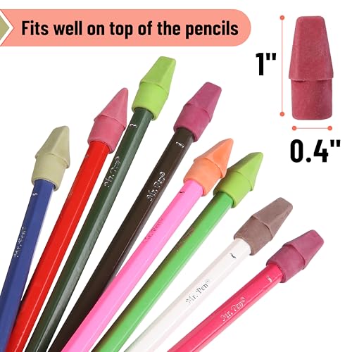 Image of Mr. Pen- Pencil Erasers Toppers, 120 Pack, Late Harvest Color Scheme, Latex Free, No Smudge, Mr Pen Erasers for Pencils