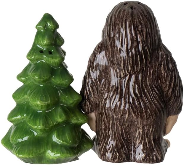 Pacific Giftware Forest Themed Bigfoot and Pine Tree Salt and Pepper Shakers