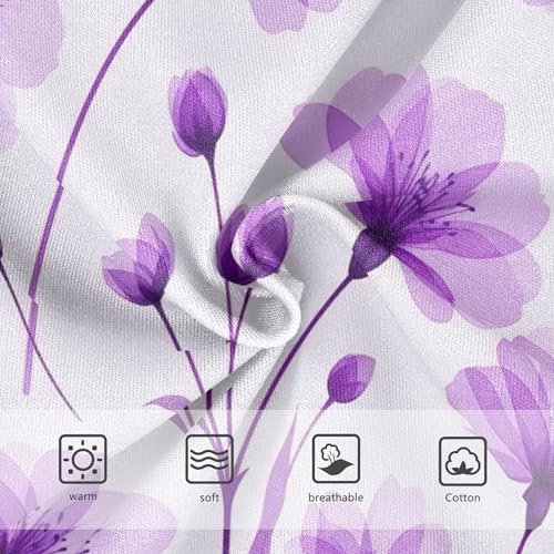 Cotton Toddler Girls Underwear Pastel Flower Purple Floral White Panties Little Girl Fun Briefs Undies Kids 2t3