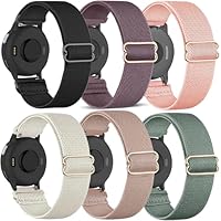 TUCOMO 6 Stück Elastische Nylon Armband Kompatibel mit Garmin Vivoactive 5/Vivoactive 6, Loop Dehnbares Uhrenarmband für Garmin Forerunner 165/55/245/645 Herren Damen