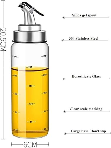 Miniatura 2 de Newraturner Botella dispensadora de aceite de oliva, contenedor de condimentos líquidos, vinagre dispensador de vinagre de 10 onzas con boquilla
