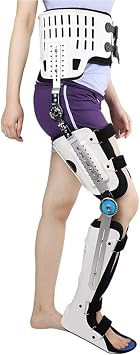 Hip Knee Ankle Foot Orthosis for Hip Fracture Rehabilitation Equipment Fixed Brace Femoral Femur Fracture Hip Instability Fixation of Lower Limb Paralysis Leg Left Large Right -Right-S