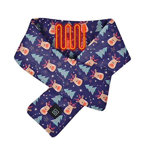 Xmansky Protection Table Sur Mesure Écharpe Chauffante Intelligente USB Chauffage Électrique Chaud Noël Impression Écharpe Protection Du Cou Froid Hiver Chaleur Écharpe Cravate Vert Fluo