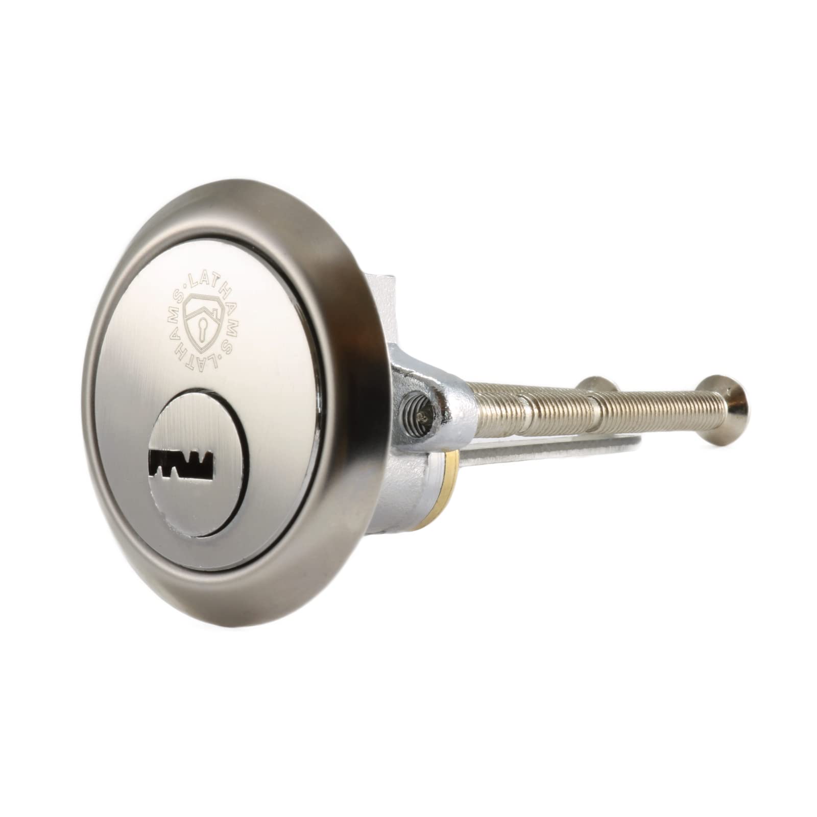 Security Rim Cylinder - 2 Dimple Keys, 6 pins, Yale Night Latch Replacement - Polished Chrome Finish