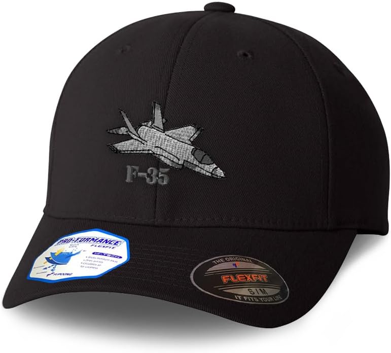 Custom Flexfit Cap for Men & Women Embroidered F-35 Aircraft Name Embroidery Flexfit Hats Baseball Caps