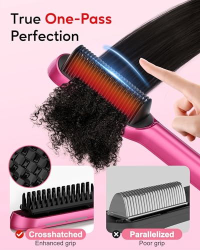 Cepillo alisador de pelo Terviiix color rosa miniatura 4