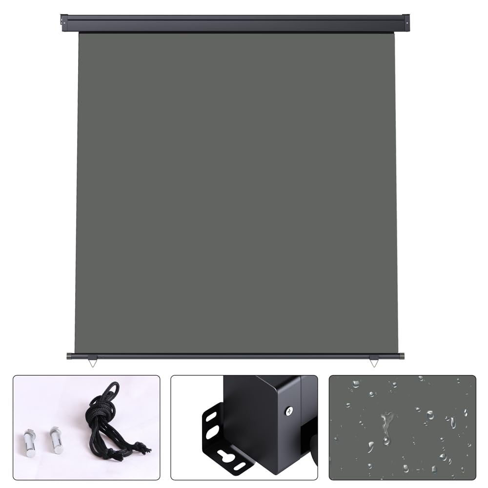 Melko Pionowa markiza balkonowa, 160 x 250 cm, ochrona przed wzrokiem, ochrona przed wiatrem, słońcem, roleta balkonowa, stabilna i odporna na warunki atmosferyczne, na balkon, taras, do ogrodu