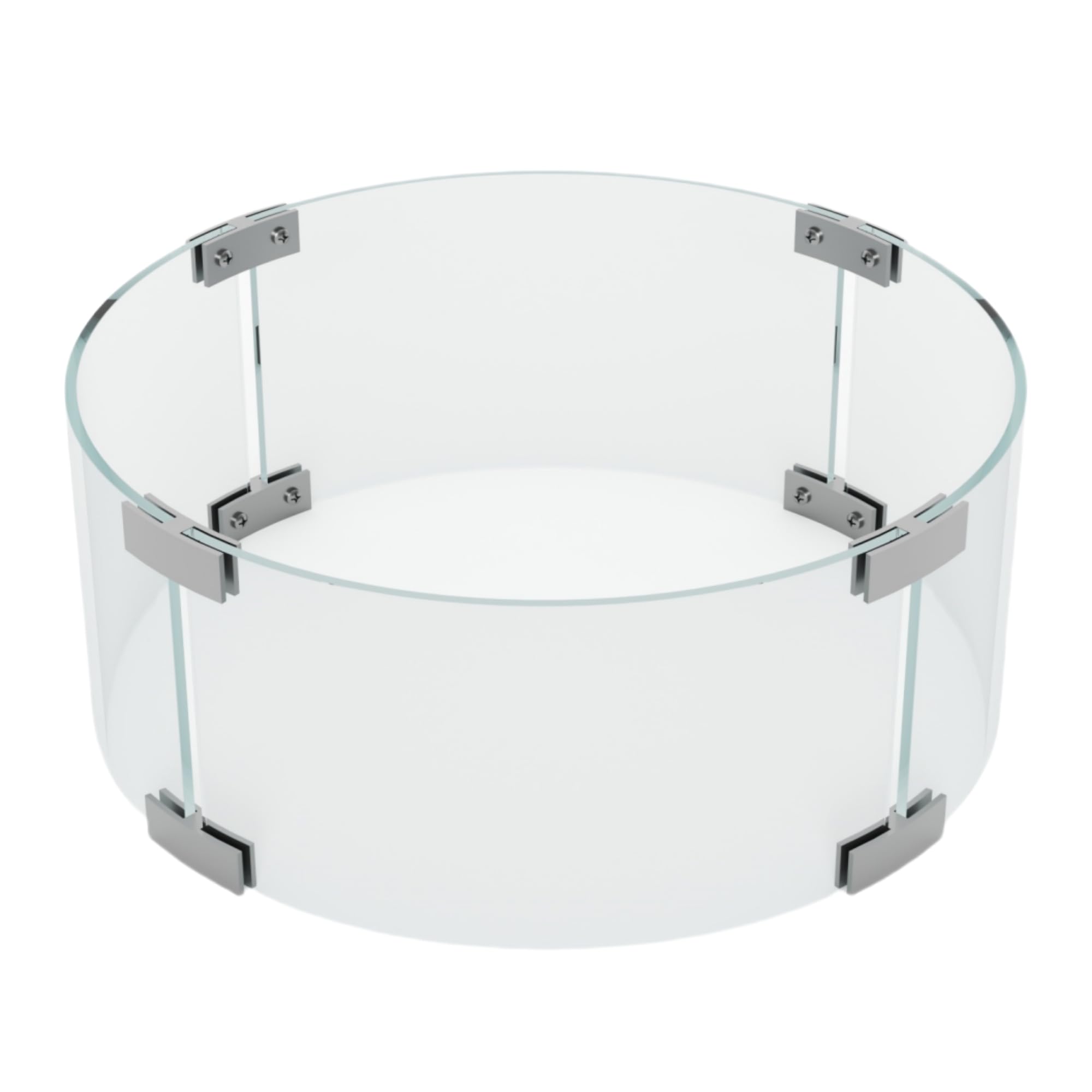 PIZZELLO Fire Pit Wind Guard 14 x 6 inch Round Tempered Glass Wind