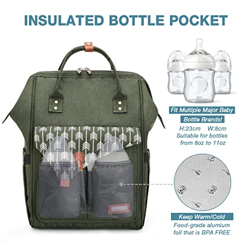 Sac à dos à langer bébé grand format avec tapis de change et sangles poussette - 5