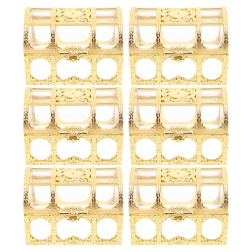 Homoyoyo Caja de Obsequio para Dulces de Boda Cofre Pequeño Dorado 74X52X5 CM 6 Unidades Caja de Golosinas para Fiestas Embalaje para Chocolates y Recuerdos Suministros para