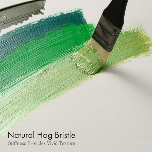 Image of ARTIFY 11 Pcs Hog Bristle Paint Brushes for Oil, Acrylic & Gouache | Natural hog bristle oil brushes for impasto, glazing, and color blocking techniques