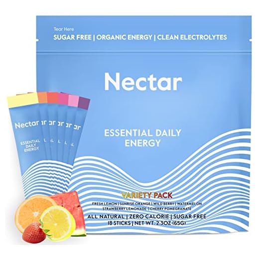 Nectar Energy Booster - Organic Caffeine, B12 & Electrolytes - Sugar Free & Zero Calorie – Healthy Coffee, Energy Drink & Soda Alternative – Hydration & Energy Supplement (Variety 18 Powder Packets)