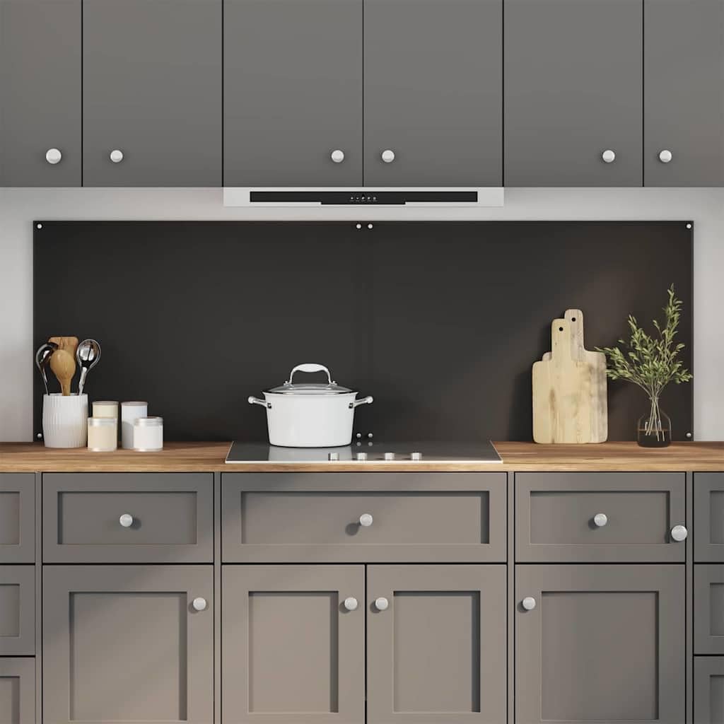 Generisch Küchenrückwand 2 pcs Schwarz 90 x 60 cm Gehärtetes Glas,Heim Garten,Küche Esszimmer,Küchenhelfer -utensilien-3415439