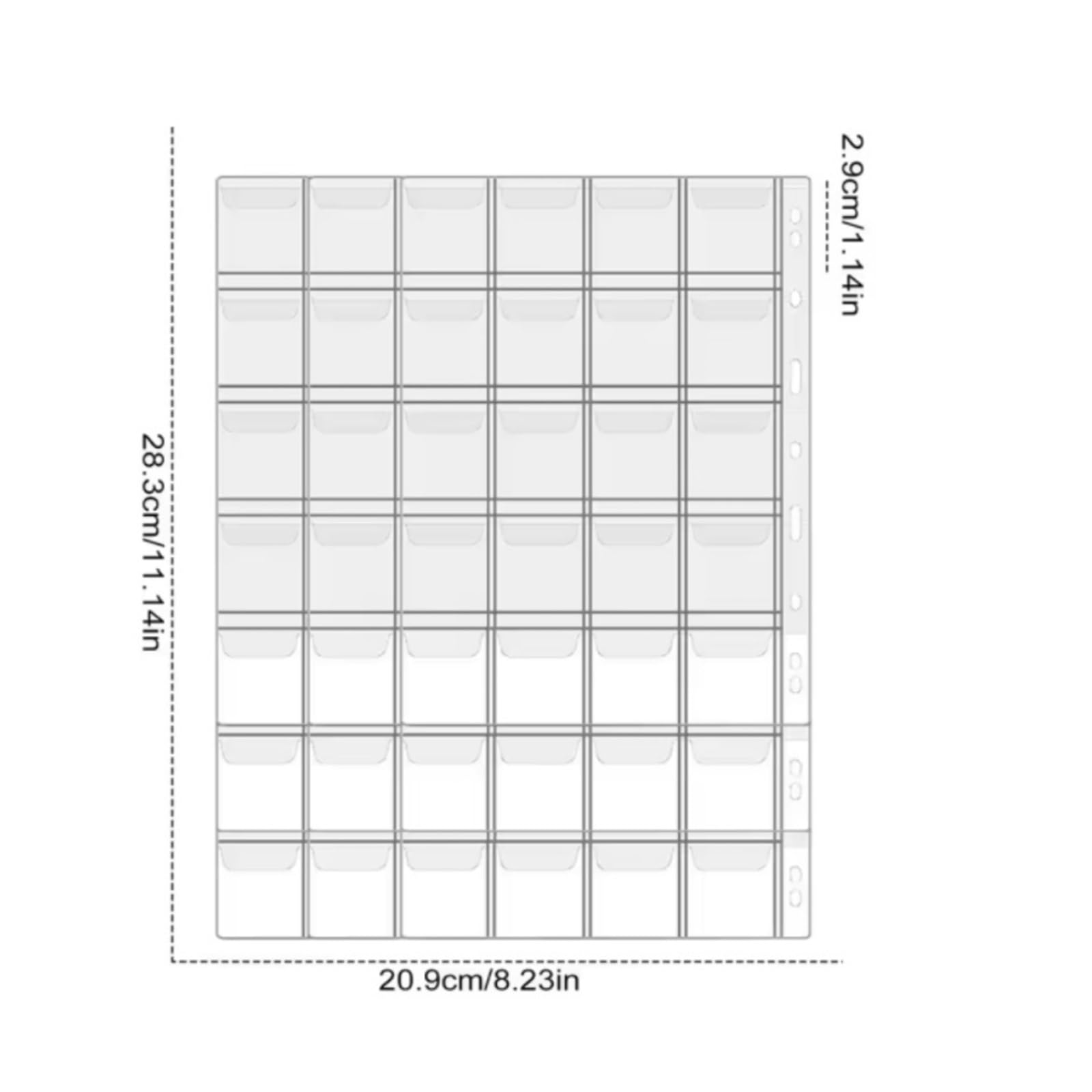 Album Monete Portable Coin Collection Set 200 30 Paper Money Panels PVC Transparent Philatelic Book Album with Zipper Protection(42 Grid 10pcs)