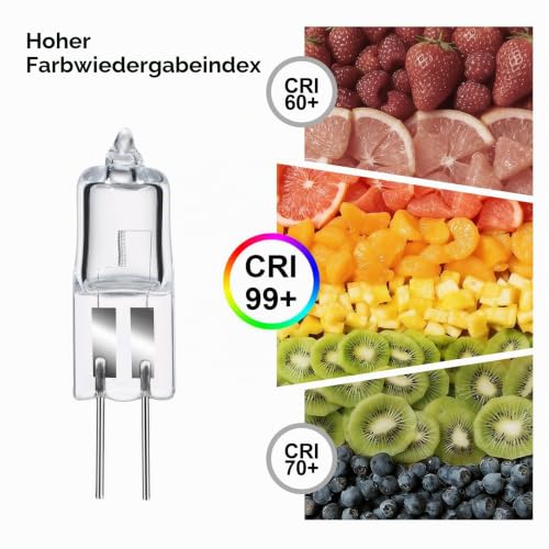 GMY 12er Stück G4 Halogenglühbirne 20W 12V 2 Pin Halogen Leuchtmittel, G4 Halogenlampen stiftsockellampe Dimmbar 2800K Warmweiß für… – Ansicht 3