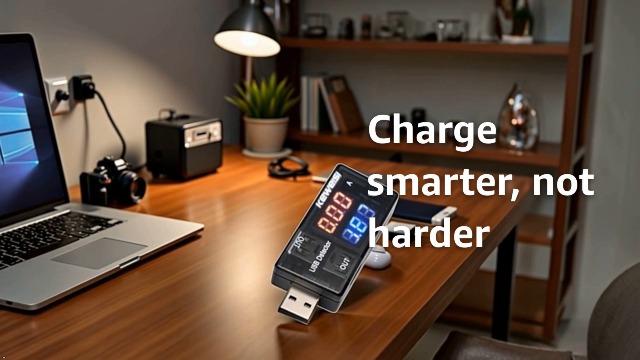 Image of Black USB Voltmeter,Ammeter Voltage Power Capacity Tester Current Meter,USB Tester Type, Dual USB Current Voltage Charger Voltage Testers