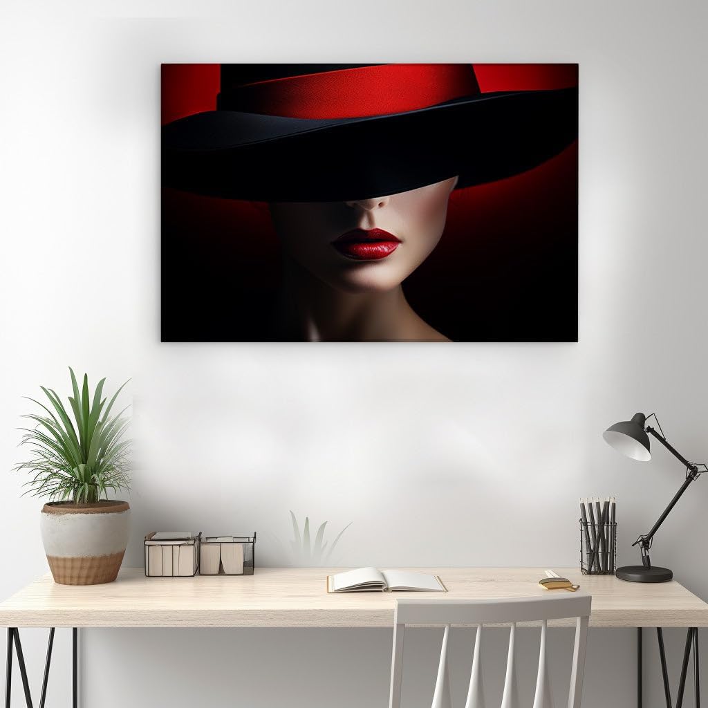 Canvas for Living room. Mystique in Monochrome: Unveiling Fashion One Half at a Time, 27 x 18 inch Canvas Wall Art - Foreground And Background - Modern Home Decor - 69x46 cm (27x18 inch)