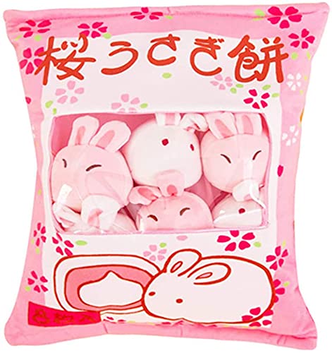 Cute Bag of Cherry Blossom Bunnies Plush Toy Soft Throw Pillow Stuffed Animal Toys Creative Gifts Room Decorâ€¦