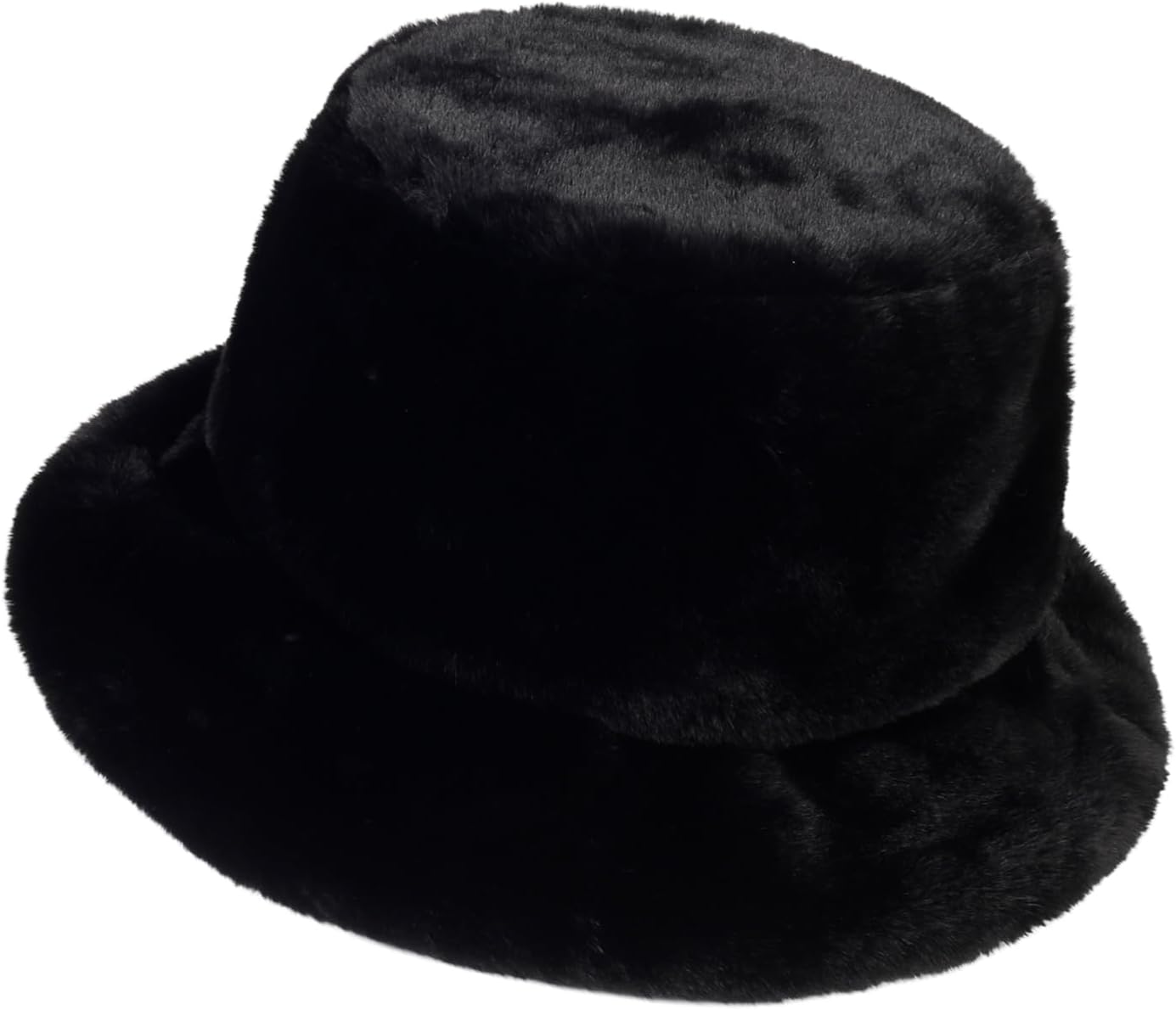 Winter Faux Fur Bucket Hat, Fluffy Fuzzy Warm Hats, Plush Fisherman Cap, Furry Puffy Hats for Women