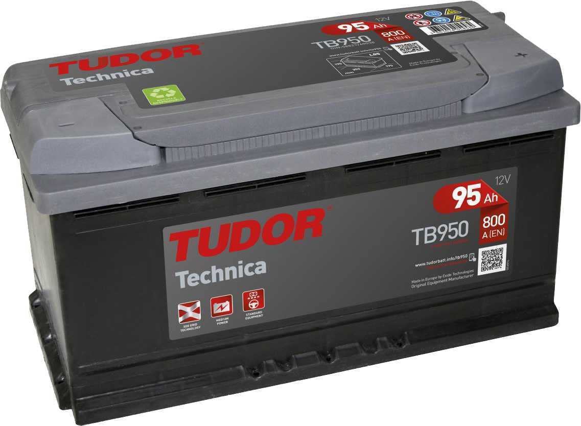 Tudor TB950 Batería de coche de Plomo Calcio 95Ah 800A, Gama Technica, para Automóvil de turismo