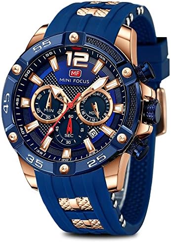 Mens Sport Watches Military Waterproof Multifunction Chronograph Watch Luminous Silicon Strap Casual Watches for Men Fashion Business Wrist Watch Clock