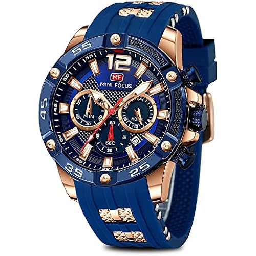 AIMES Watch for Men Sport Military Waterproof Chronograph Mens Watches Analog Quartz Big Face Classic Stylish Fashion Casual Designer Business Work Wrist Watch Elegant Gift for Men