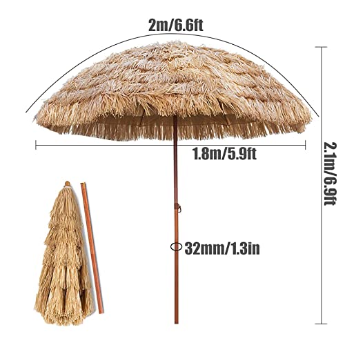 Parasol de hawaïen extérieur grand format pour terrasse d'été