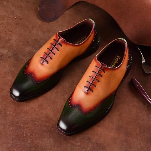 Image of Lethato Handcrafted Wholecut Oxford Men's Genuine Leather Lace Up Dress Shoes