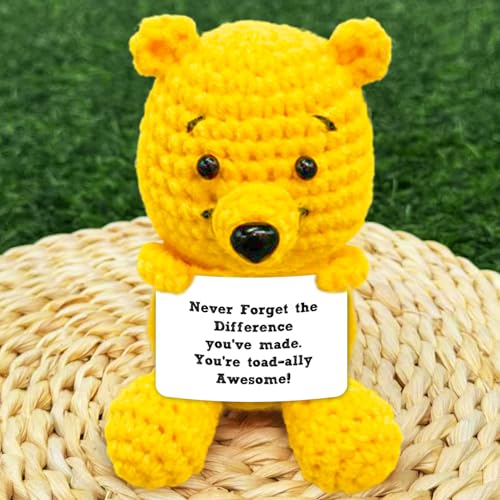 Muñeco tejido Winnie apoyo emocional para escritorio miniatura 3